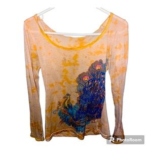 🦚VINTAGE Y2K Sheer Peacock Shirt🦚